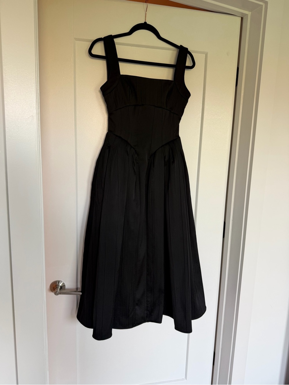 House of CB Black Square-Neck Midi Dress